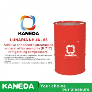 KANEDA LUNARIA NH 46-68アンモニア（R 717）冷凍コンプレッサー用の添加剤強化水素化分解鉱油。