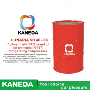 KANEDA LUNARIA SH 46-68アンモニア（R 717）冷凍コンプレッサー用の完全合成PAOベースのオイル。